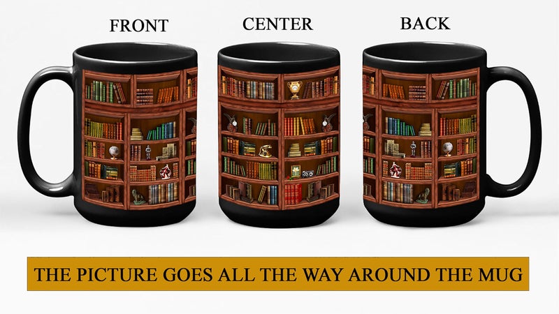 2IMT Books Mug Librarian Gifts for Book Lovers Women - Library Coffee Mug Book Club Gifts for Women - Reading Bookish Items Bookworm Librarian Lovers for Readers Writer Black 15oz - Image 2