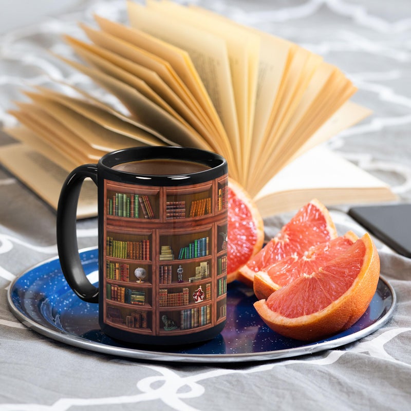 2IMT Books Mug Librarian Gifts for Book Lovers Women - Library Coffee Mug Book Club Gifts for Women - Reading Bookish Items Bookworm Librarian Lovers for Readers Writer Black 15oz - Image 4