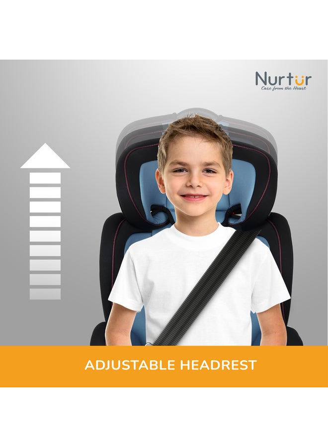 Nurtur Jupiter BabyKids 3in1 Car Seat Booster Seat Adjustable Backrest Extra Protection 5Point Safety Harness 9 months to 12 years Upto 36kg Official Product - Image 4
