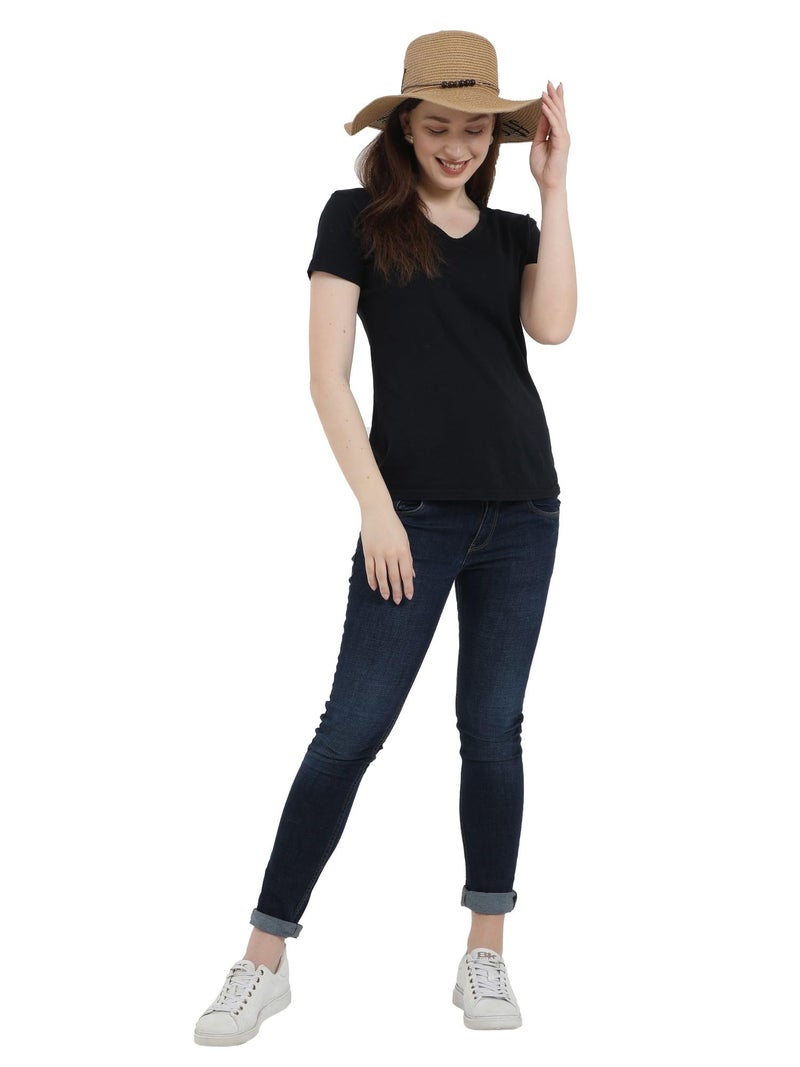 FabSeasons Women's Polyester Long Brim Beach And Sun Hat (Brown, Free Size) - Image 5