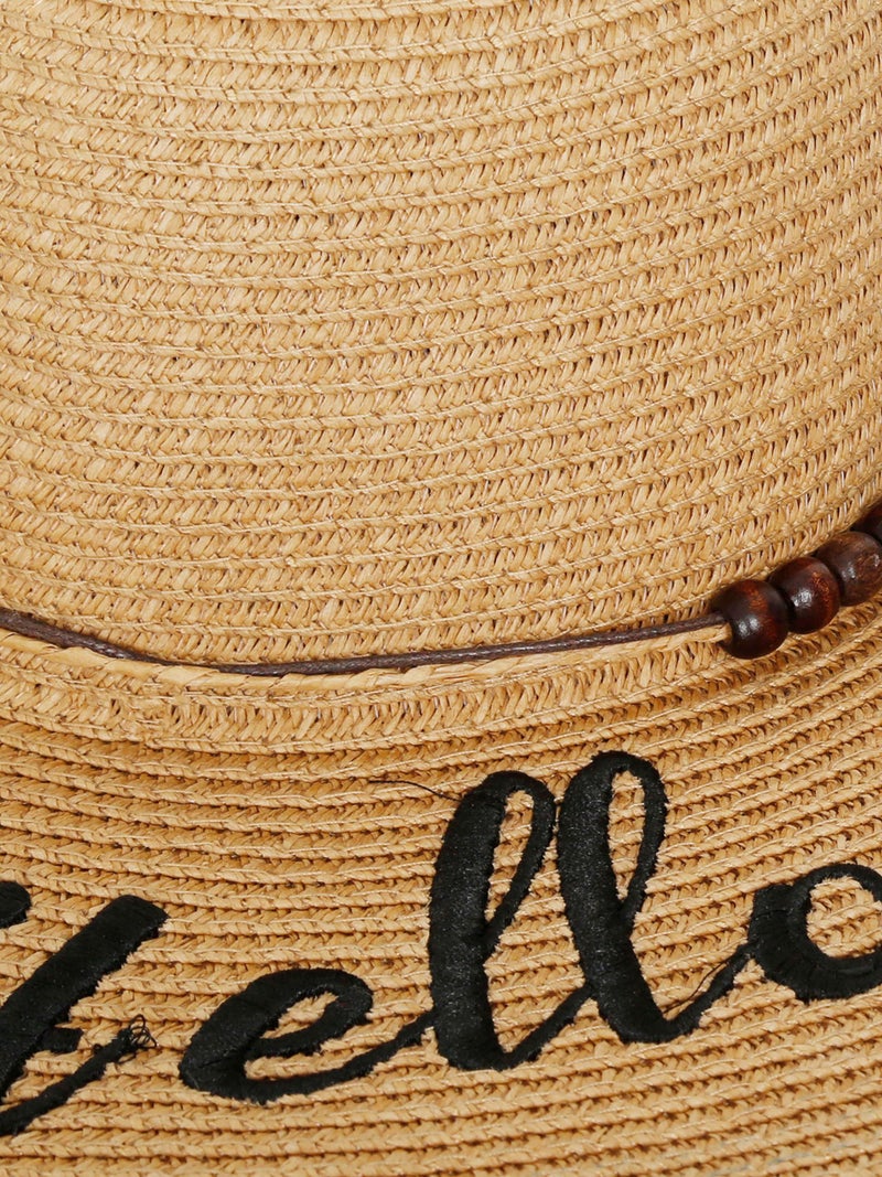 FabSeasons Women's Polyester Long Brim Beach And Sun Hat (Brown, Free Size) - Image 3