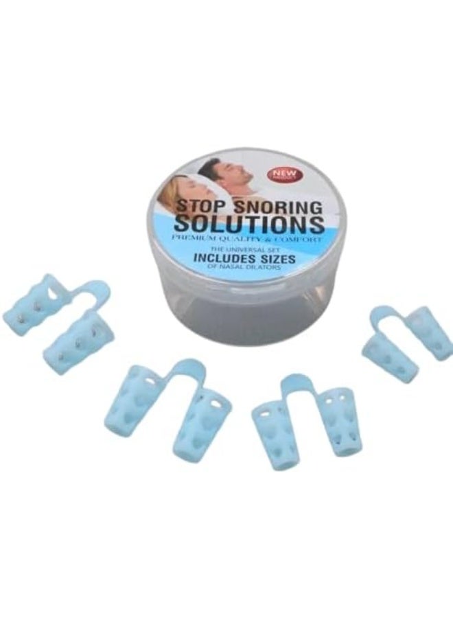 Generic (MySouq - Store) 4 PC - Prevent SnoringNose Congestion Help SleepSnoring DeviceNose Breathing Relieve SnoringAid Nasal Congestion Clip Cure Snoring Tool (Blue, Mixed Size) - Image 1