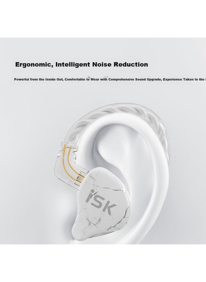 Isk Sem10 In-ear Earplugs With Powerful Bass And Clear Treble For Karaoke/gaming/music/phone/sound Card/tiktok/kuaishou Celebrity Equipment, White - Image 4