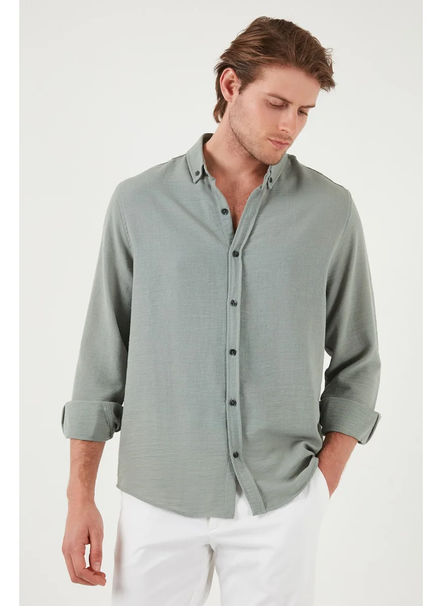 Buratti Regular Fit Long Sleeve Button-down Collar Shirt Men's Shirt CF25S116777