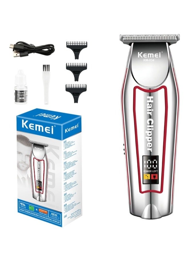 ماكينة الحلاقة الإحترافيه كيمي KM-034 بشاشة ليد ملونه و 3 أمشاط تعمل حتى ساعتين متواصلين
