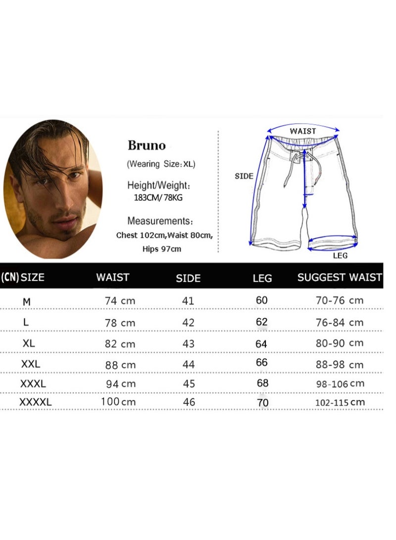 Loquat Men’s Breathable Nylon Beach Sports Swim Shorts - Navy Blue - Image 4