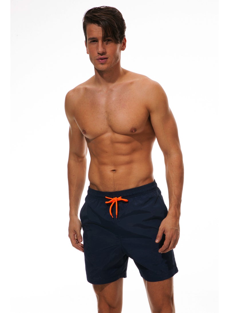 Loquat Men’s Breathable Nylon Beach Sports Swim Shorts - Navy Blue - Image 1