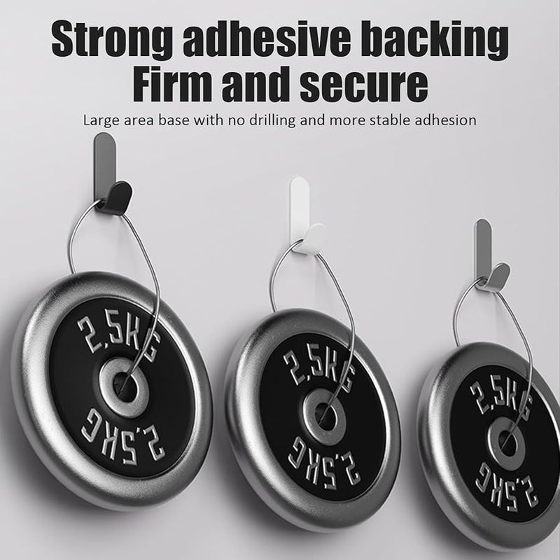 Heavy Duty J Shape Adhesive Hooks 12 Pack Black for Wall Shower Bathroom Kitchen - Image 4