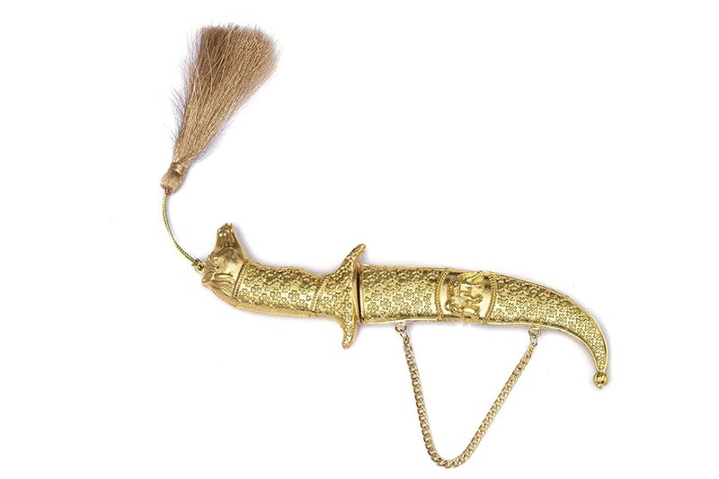 SHOPOBUDDY Royal Marriage Katari for Groom Rajputana Style Made of Metal Golden Color(Non Sharp), 21 * 4 cm - Image 5