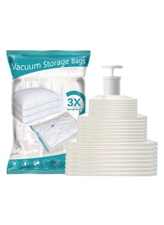UKR UKR Vacuum Storage Bags - Large Size 60 x 80 cm with Hand Pump | Reusable Space Saver Sealer Storage Bags | Vacuum Sealed Bags for Clothes, Bedding & Travel | Suction Pump Included | Space-Saving Storage Bags | Compression Bags for Organizing & Packing | Ideal for Travel & Home Storage  - Image 1