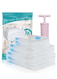 UKR UKR Vacuum Storage Bags - Large Size 60 x 80 cm with Hand Pump | Reusable Space Saver Sealer Storage Bags | Vacuum Sealed Bags for Clothes, Bedding & Travel | Suction Pump Included | Space-Saving Storage Bags | Compression Bags for Organizing & Packing | Ideal for Travel & Home Storage  - Image 4