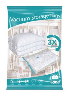 UKR UKR Vacuum Storage Bags - Large Size 60 x 80 cm with Hand Pump | Reusable Space Saver Sealer Storage Bags | Vacuum Sealed Bags for Clothes, Bedding & Travel | Suction Pump Included | Space-Saving Storage Bags | Compression Bags for Organizing & Packing | Ideal for Travel & Home Storage  - Image 2