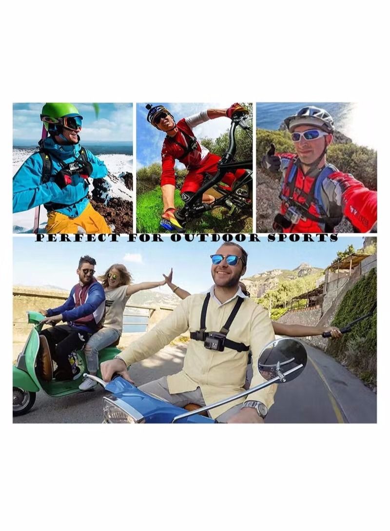 NIBEMINENT Camera Chest Mount Strap Harness Fit for AKASO DJI Osmo Adjustable Cell Phone with Sports Installation Bracket kit Mobile Backpack Clip Holder  - Image 2