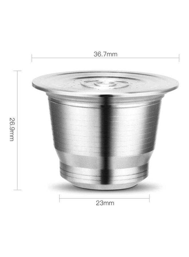 NIBEMINENT Refillable Coffee Capsule Pod With Stainless Steel Espresso Filters And Brush Silver 3.67x2.69cm - Image 2