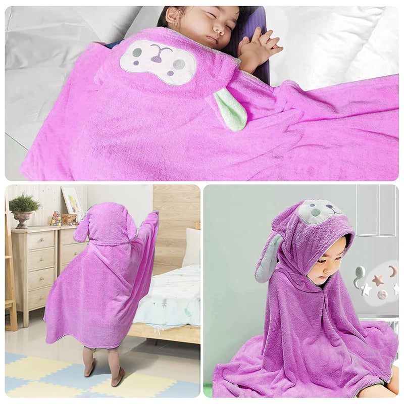 Visen Premium Hooded Towel for Kids,-28Ã—55 INCH Large Size Kids Bath Towel,Ultra Soft Hooded Towel Wrap for Boys Girls, Highly Absorbent Bathrobe Blanket Gifts for Toddlers Shower (Purple) - Image 5