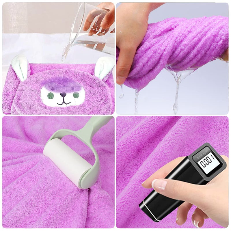 Visen Premium Hooded Towel for Kids,-28Ã—55 INCH Large Size Kids Bath Towel,Ultra Soft Hooded Towel Wrap for Boys Girls, Highly Absorbent Bathrobe Blanket Gifts for Toddlers Shower (Purple) - Image 4
