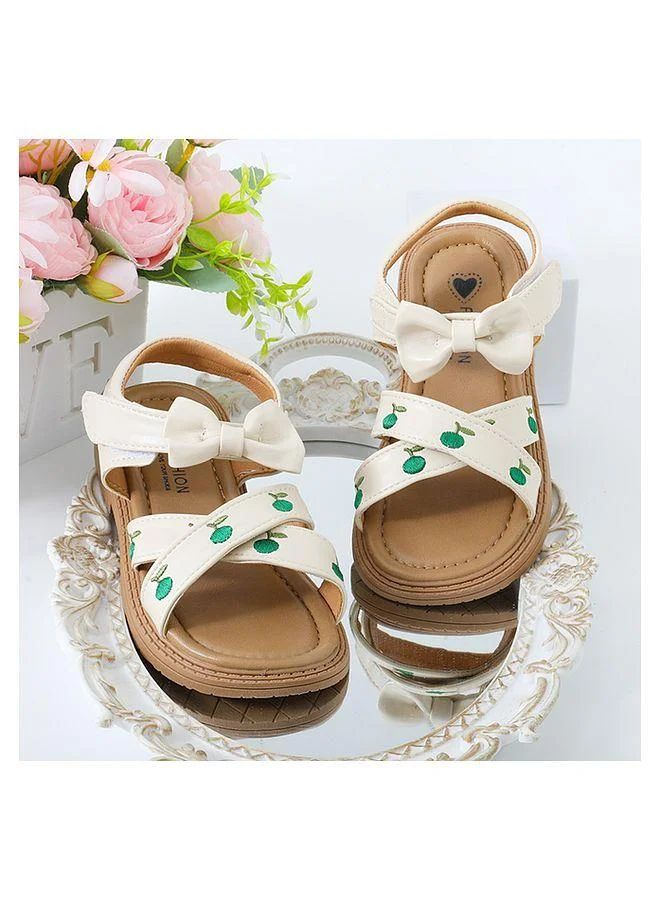 Mark & Mia Mark & Mia Fruit Embroidered and Bow Detail Sandals - White/Green