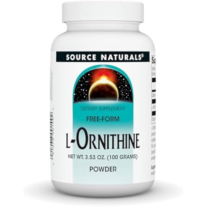 Source Naturals L-Ornithine Free Form Amino Acid Powder Supplement for Muscle Support* - 100 Grams - Image 1