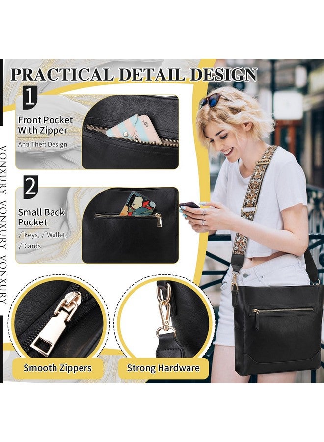 VX VONXURY Crossbody Bag For Women Trendy Vegan Leather Shoulder Bag Designer Bucket Bag With 2Pcs Adjustable Straps - Image 3