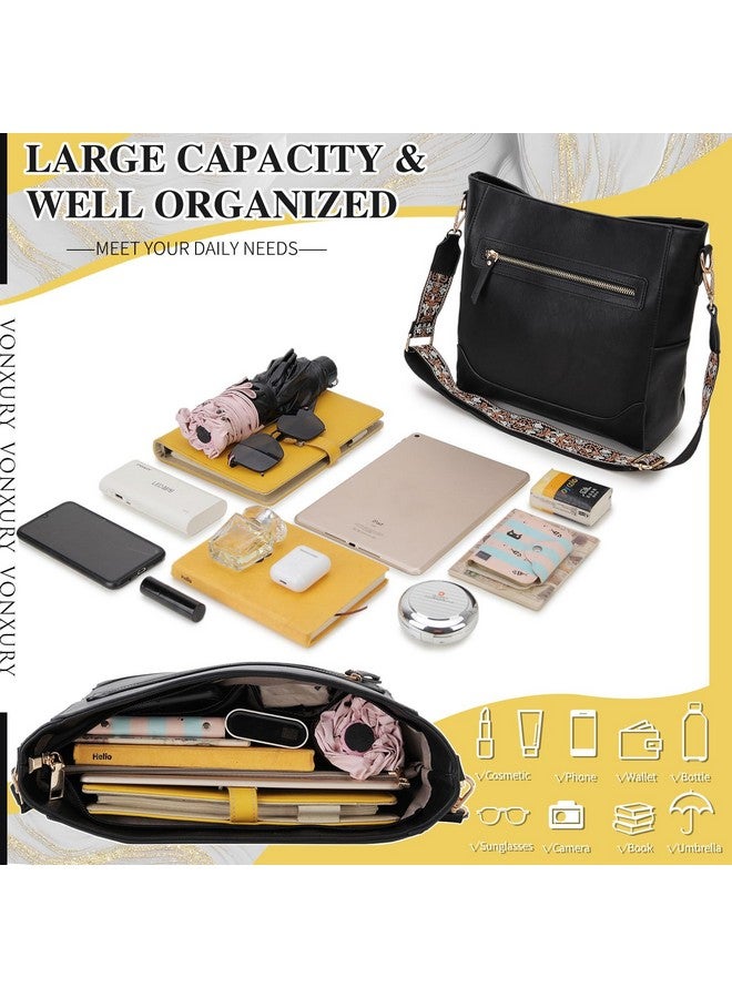VX VONXURY Crossbody Bag For Women Trendy Vegan Leather Shoulder Bag Designer Bucket Bag With 2Pcs Adjustable Straps - Image 2