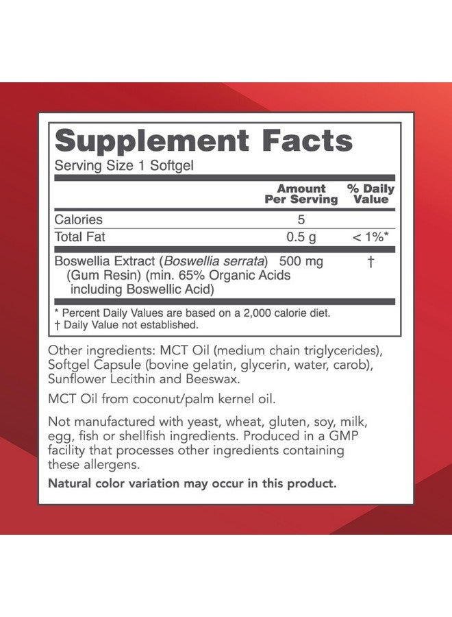 PROTOCOL FOR LIFE BALANCE Boswellia Extract 500 mg - Boswellia Supplement - with MCT Oil Base - Balanced Immune Response - Dairy Free & Soy Free - 90 Softgels - Image 2