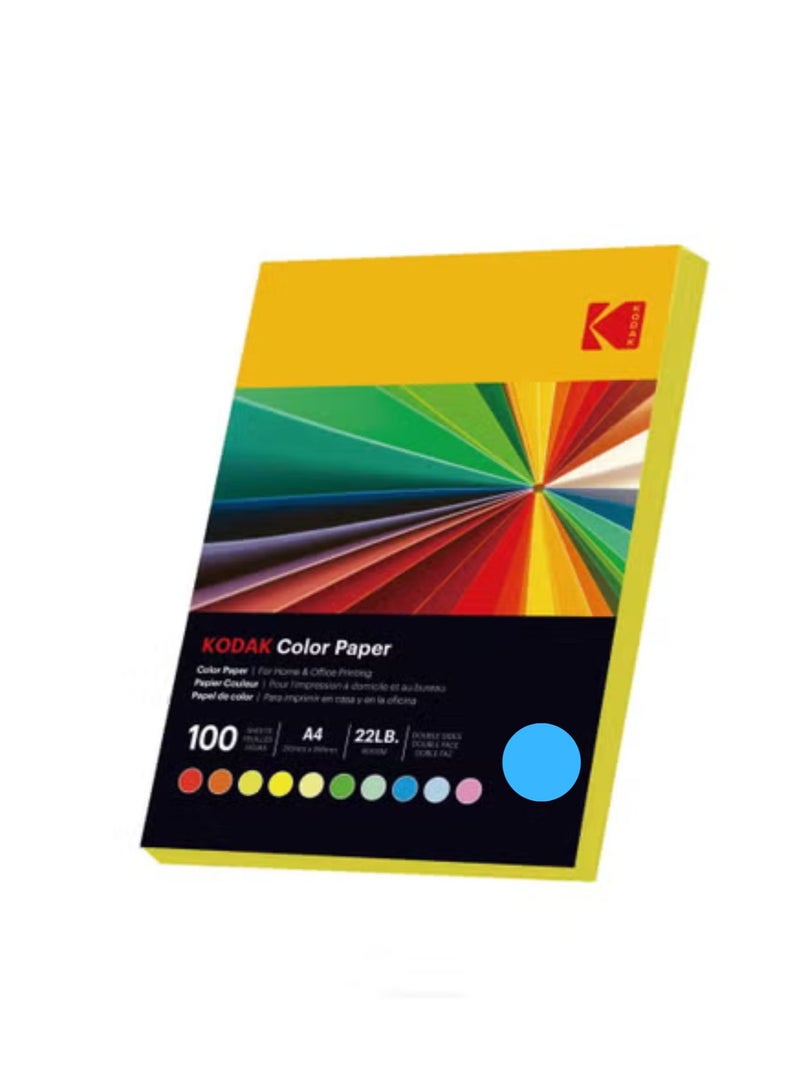 Kodak Color Paper Double Sides A4 (210x297mm) 100 Sheets 80 GSM Pack of 50 Blue