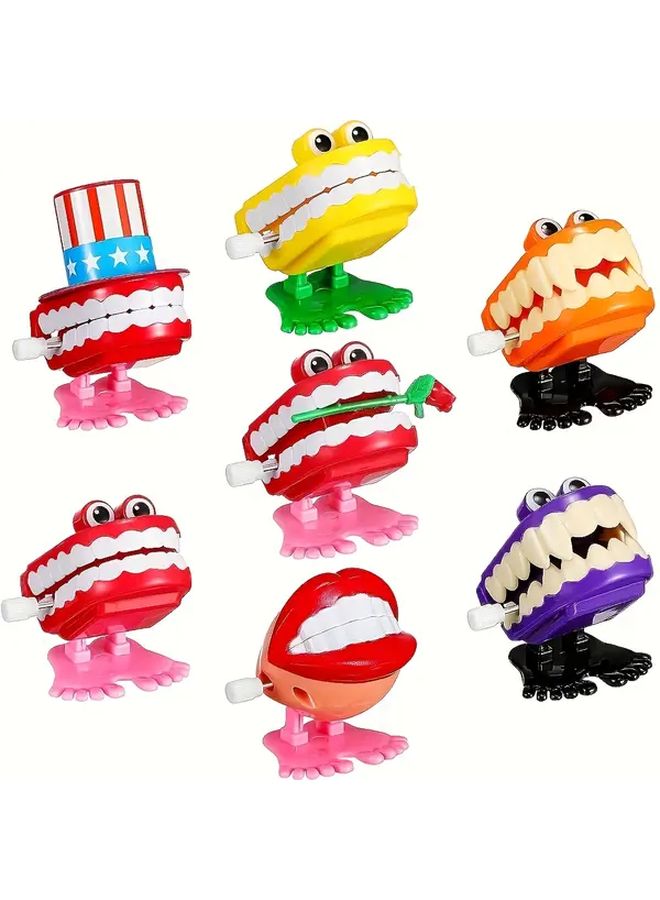 3pcs Chattering Teeth Wind Up Walking Toys With Eyes Funny Joke Party Decoration - Image 1