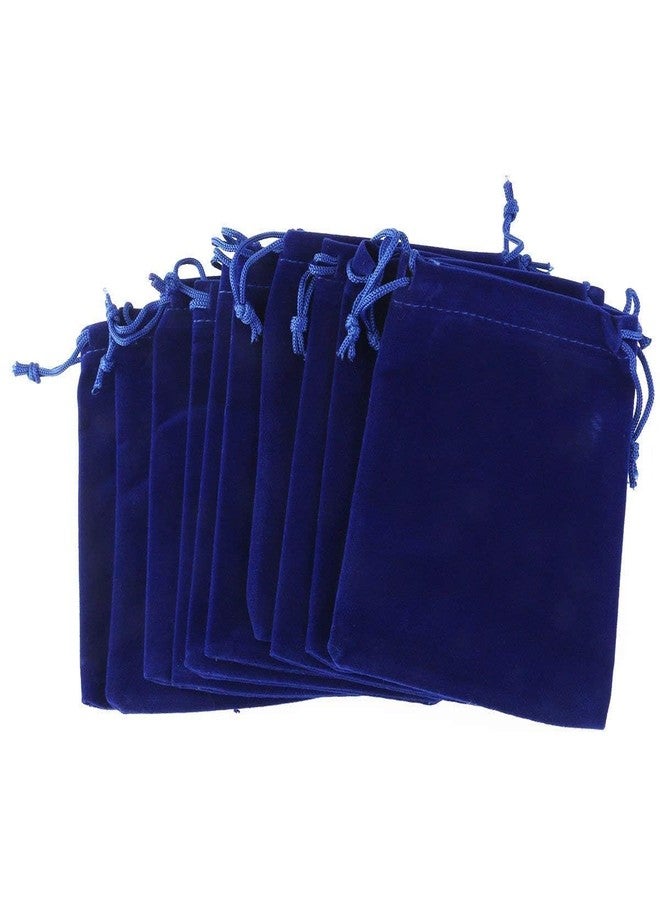 True Wings Velvet Potli Bags for Gifting| Small Drawstring Jewellery Pouch | Velvet Gift Bags for Wedding Return Gifts Women Traditional Function Décor (Blue, pack of 50) - Image 1