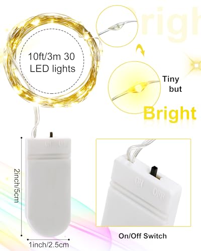 Riakrum 50 Pieces LED Fairy Lights Battery Operated Bulk Wedding Waterproof Tiny Small Twinkle LED String Lights for Jar Starry for DIY Birthday Party Favors for Vase CenterpiecesMixed Color10 ft - Image 3