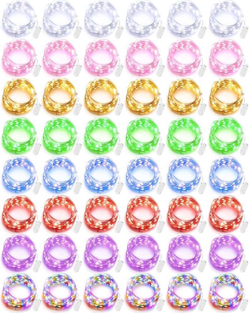 Riakrum 50 Pieces LED Fairy Lights Battery Operated Bulk Wedding Waterproof Tiny Small Twinkle LED String Lights for Jar Starry for DIY Birthday Party Favors for Vase CenterpiecesMixed Color10 ft - Image 2