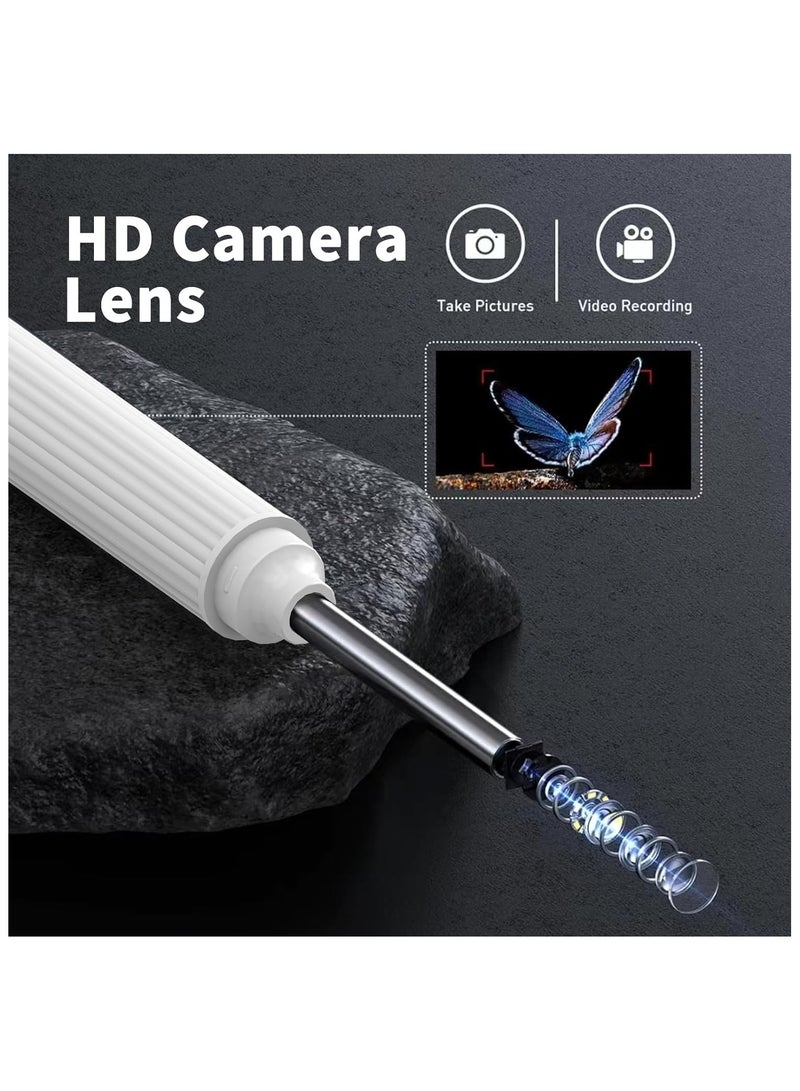 Hihonor Ear Wax Removal Tool Camera Kit, Wi-Fi Visible Wax Elimination Spoon, Wireless Ear Wax Remover with 1080P HD Endoscope and 9 Soft Silicone Ear Scoops, 9 Wax Elimination Spoon,for iPhone, iPad, Android Phones, White - Image 4