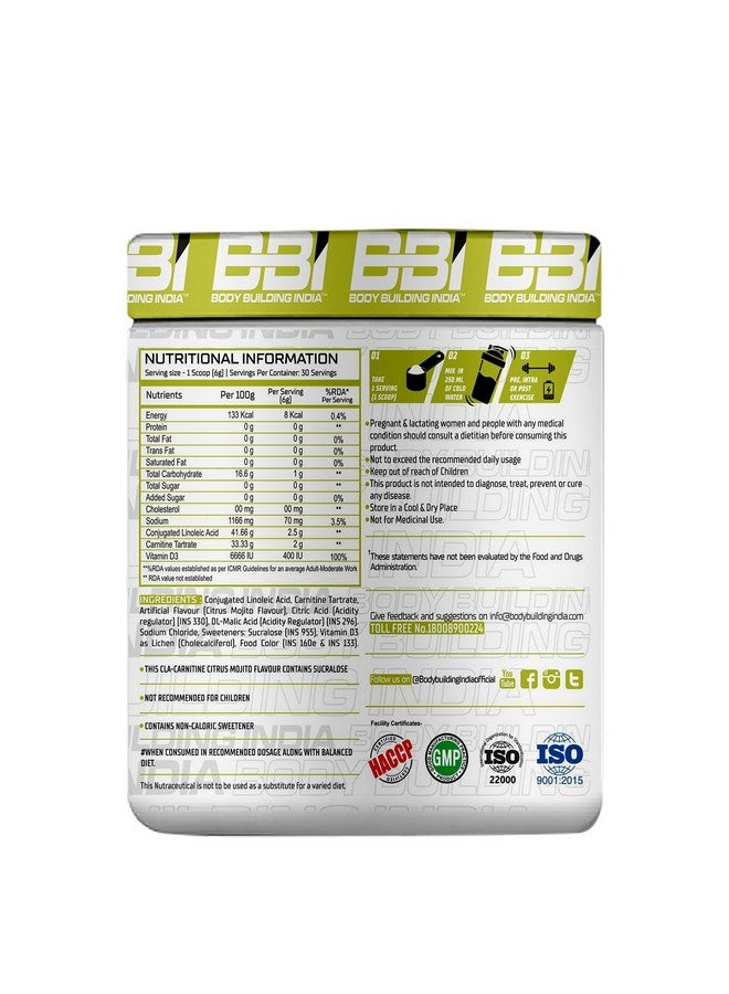 BBI CLA+Carnitine 180g (180g, Citrus Mojito) - Image 2