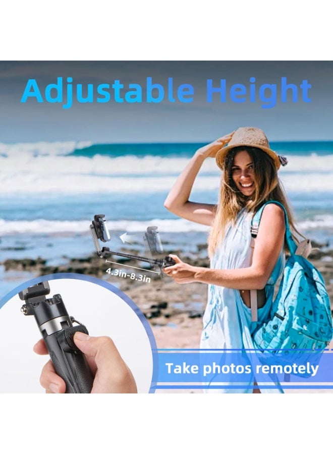for Magsafe Tripod Stand for iPhone,Portable Pocket Size Selfie Stick with Rechargeable Remote and Metal Ring,Extendable Detachable Cell Phone Tripod Compatible with iPhone/Android - Image 3