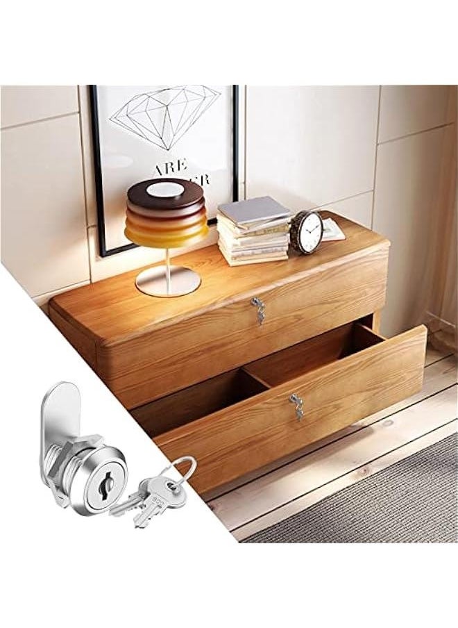3 Pack Cabinet Locks with Keys, 5/8 Cam Lock keyed Alike, Secure Drawer Mailbox File RV Storage Locks Tool Box Locks Replacement Set, Zinc Alloy