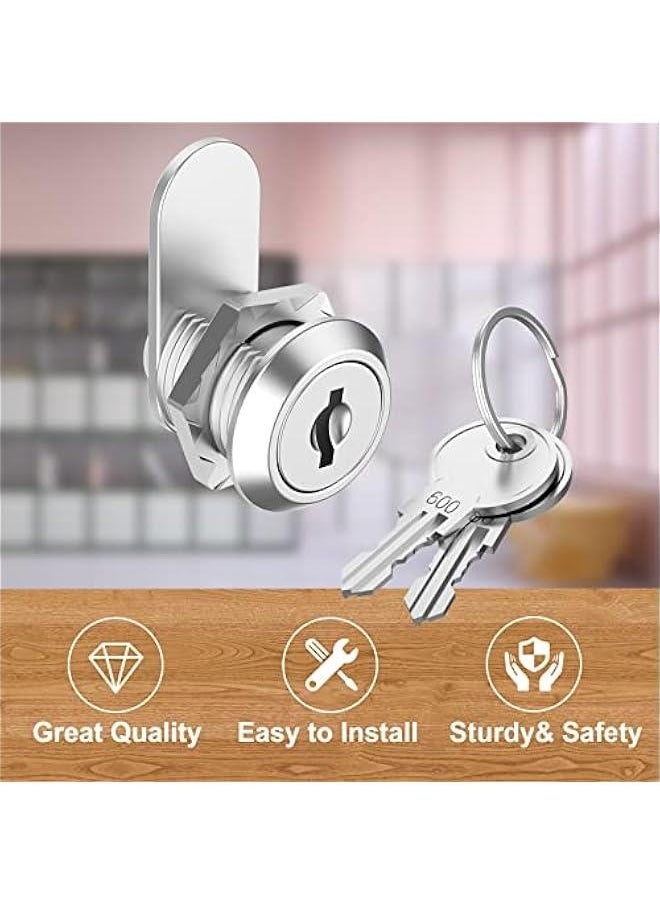 3 Pack Cabinet Locks with Keys, 5/8 Cam Lock keyed Alike, Secure Drawer Mailbox File RV Storage Locks Tool Box Locks Replacement Set, Zinc Alloy