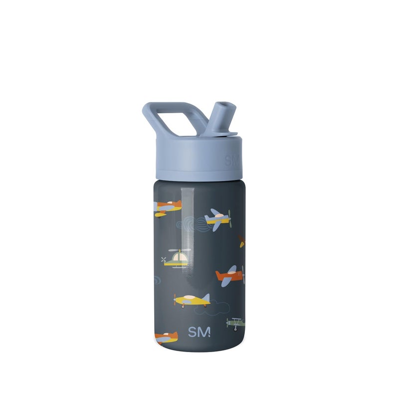 Simple Modern Kids Water Bottle with Straw Lid 14oz Insulated Stainless Steel Kids Tumbler Spill Proof Toddler Cup for School Girls Boys Summit Wheels Up - Image 2