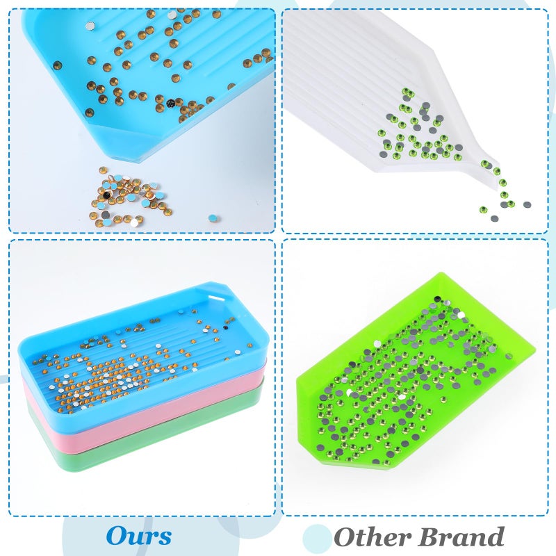 Prasacco 4 Pcs Diamond Art Trays, Colorful Rhinestone Tray Organizer Diamond Art Storage Containers Diamond Art Tools and Accessories for DIY Crafts Rhinestone Sorting Tray - Image 5