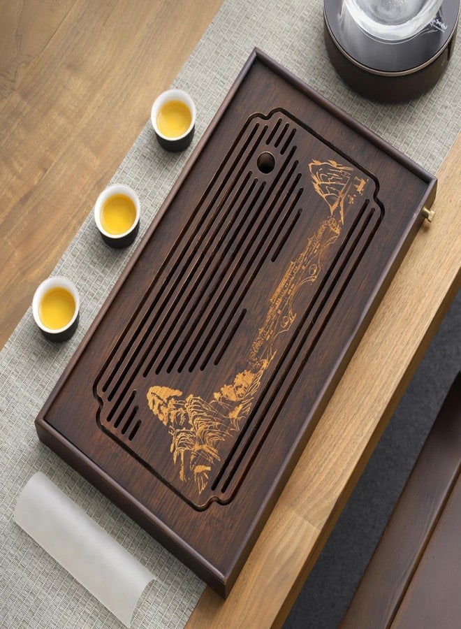 Jotsport 15 Inch Bamboo Kung Fu Tea Tray with Water Storage Drainage for Gongfu Tea Set Chinese Tea Ceremony Serving Table Set - Image 2