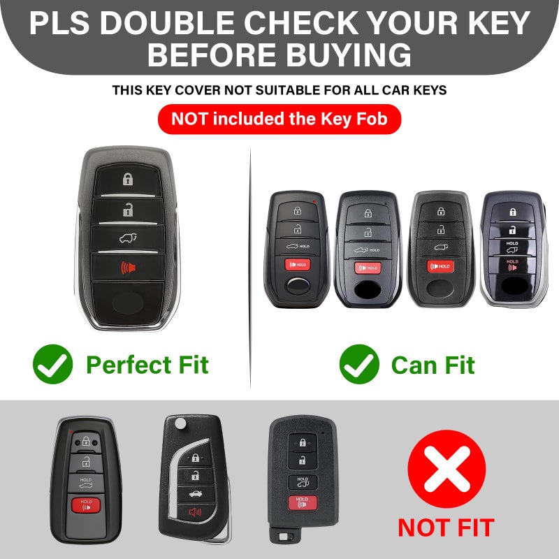 MOCHENT Mech Style Heavy Metal Key Fob Cover for Toyota Tundra 2022-2025 2026, 2025 2026 Camry, Corolla Cross Tacoma 4Runner Sequoia Grand Highlander etc, Zinc Alloy Key Case Protector, 4 Buttons, Gunmetal - Image 2