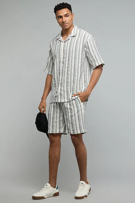 R&B Striped Shorts with Drawstring Waist