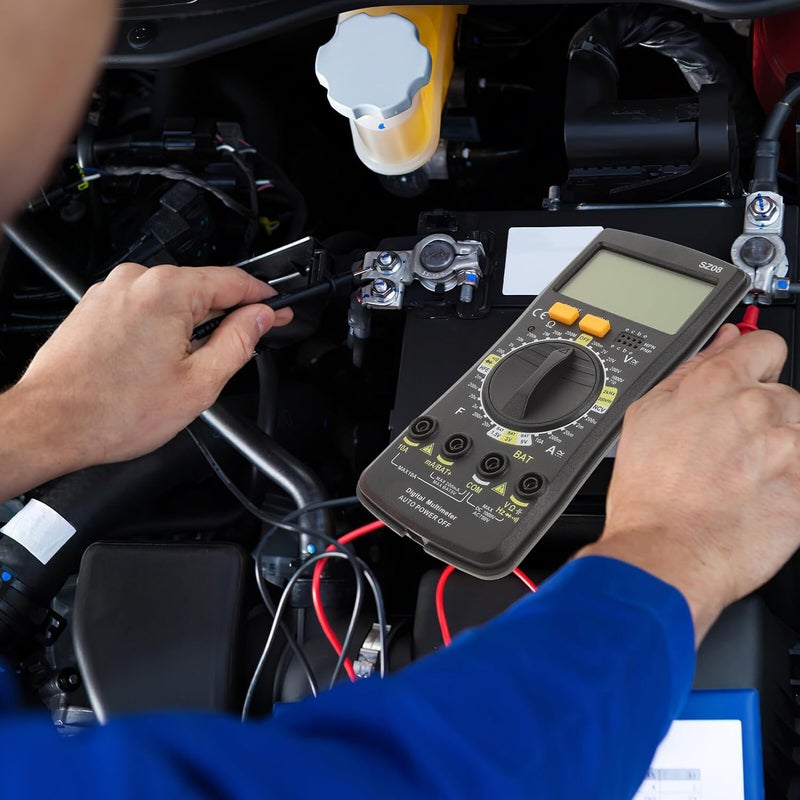 POPETPOP Digital Multimeter with Test Leads Portable Handheld Voltage Capacitance for Home Electrical Testing Compact Safe Design for Ac Dc Measurement and Continuity Check - Image 3