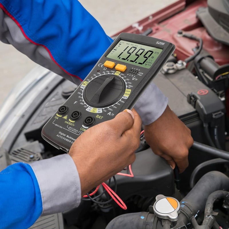 POPETPOP Digital Multimeter with Test Leads Portable Handheld Voltage Capacitance for Home Electrical Testing Compact Safe Design for Ac Dc Measurement and Continuity Check - Image 5