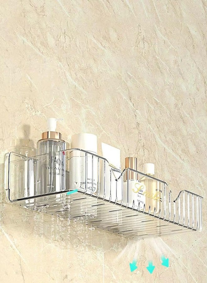 KYMIO Transparent Acrylic Bathroom Shelf | No-Drill Wall Mounted Bathroom Organizer for Shampoo, Conditioner & Skincare | Rustproof Shower Shelf for Bathroom, Kitchen & Wash Basin (1) - Image 3