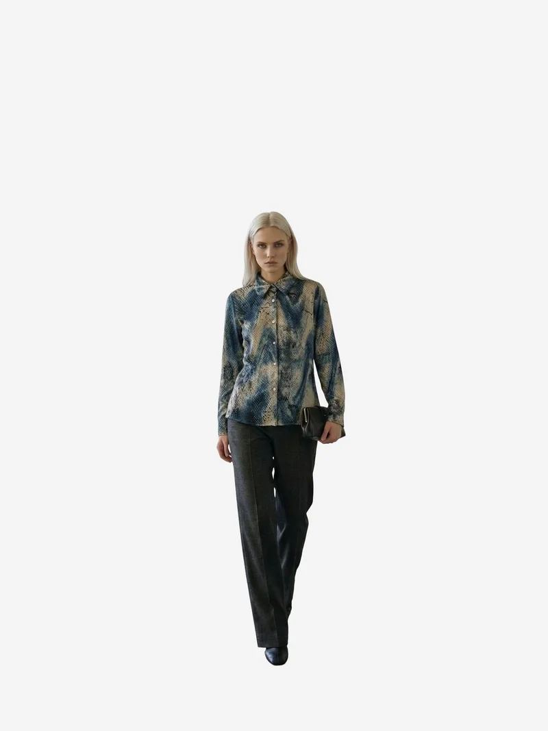 My Fashion Multicolor MY FASHION Women's Abstract Velvet Woven Shirt for Women | Best Price UAE
