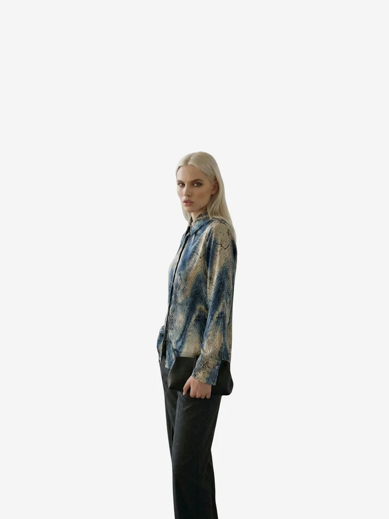 ماي فاشن MY FASHION Women's Abstract Velvet Woven Shirt