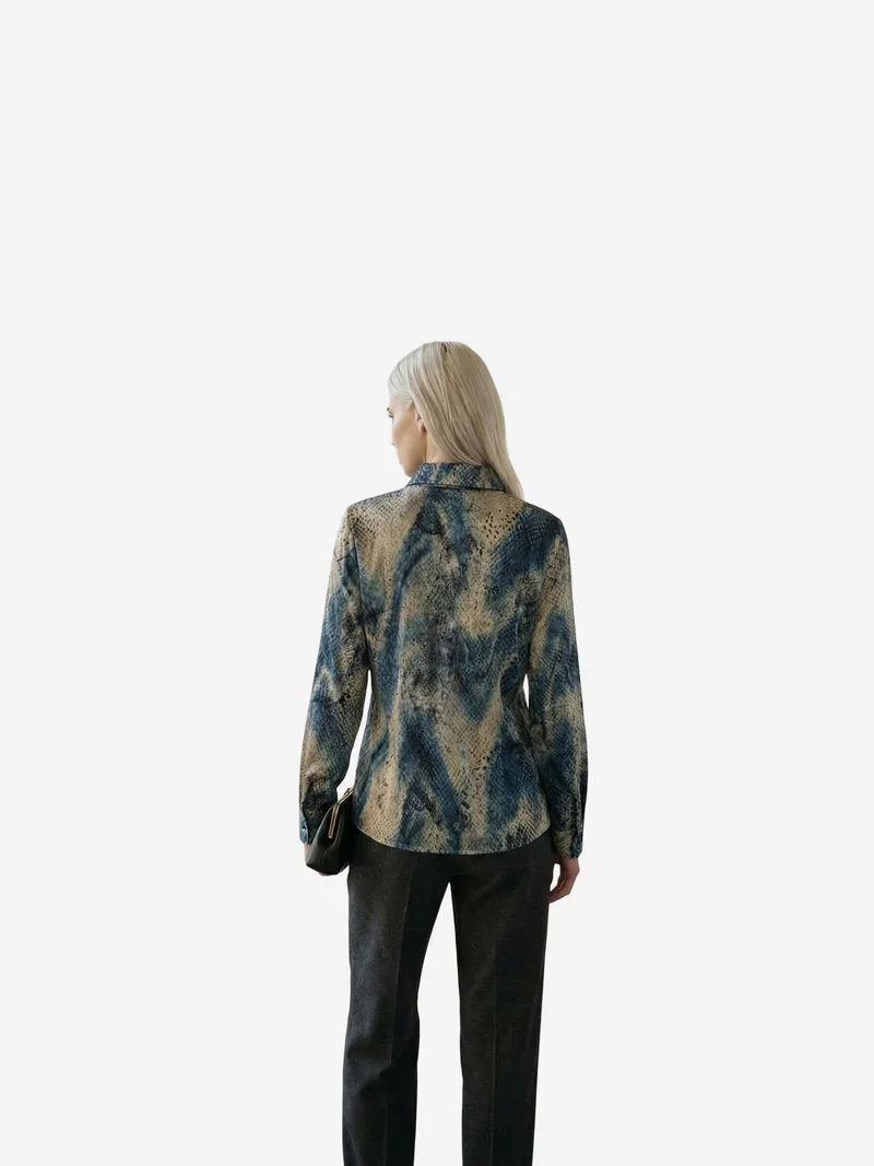 My Fashion Multicolor MY FASHION Women's Abstract Velvet Woven Shirt for Women | Best Price UAE