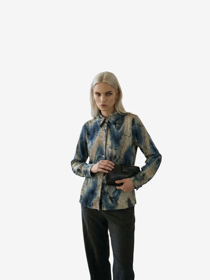 ماي فاشن MY FASHION Women's Abstract Velvet Woven Shirt