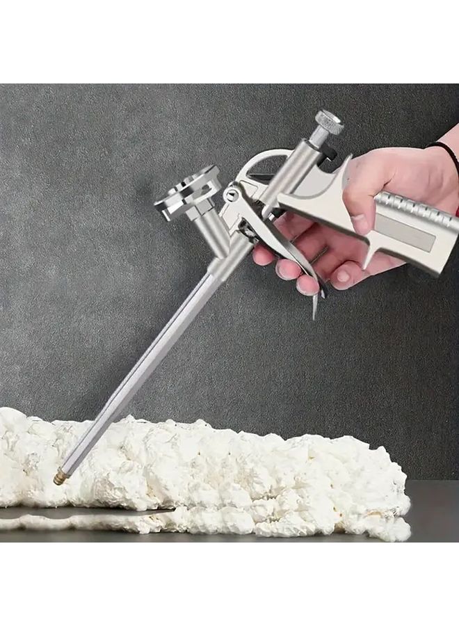 Silvery Heavy Duty Professional Caulking Gun Metal Pump Manual Foam Dispenser - Image 3