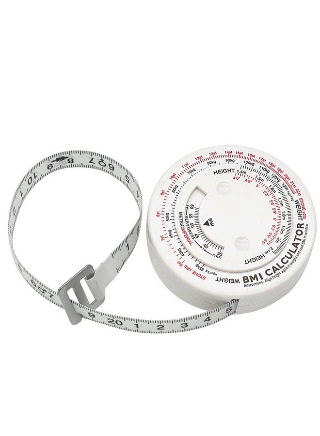 فاصولا شريط قياس مؤشر كتلة الجسم (BMI) مسطرة شريط قياس الخصر الصحية مسطرة جلدية أوتوماتيكية متقلصة - Image 5