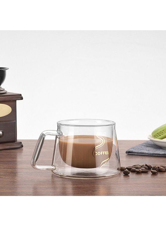 Double Layer Coffee Mug With Heat Handle Insulation Drinking Cup Transparent 9.4x7.2x7cm  - Image 5